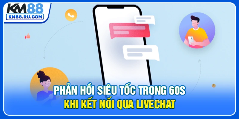 Phản hồi siêu tốc trong 60s khi kết nối qua livechat Phản hồi siêu tốc trong 60s khi kết nối qua livechat